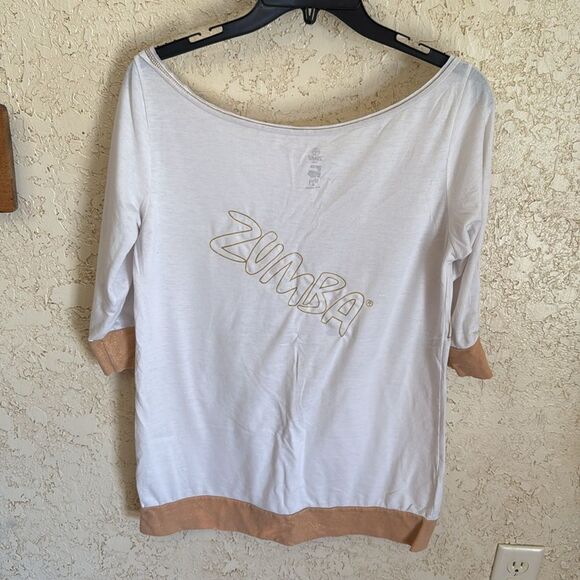 Zumba 2 Piece Set GALACTIC GOLD Comfy Capris Sweat Pants + Top - Picture 7 of 17